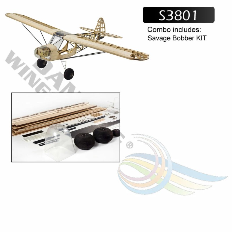 Dancing Wings Hobby S38 Savage Bobber 1000 mm siipien kärkiväli balsapuinen radiokäyttöinen lentokonesetti