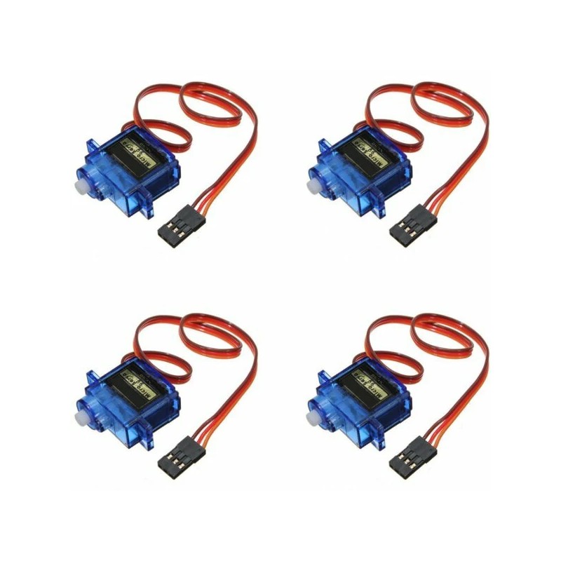 Sarja 4 kpl SG90 mini hammaspyörämikroservo 9 g radio ohjattaviin lentokoneisiin ja helikoptereihin