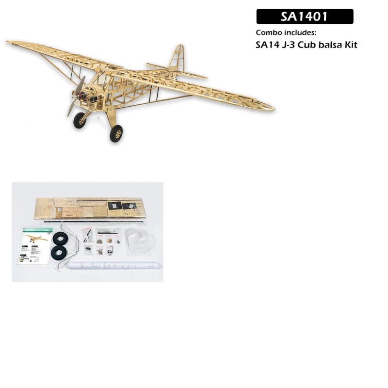 Dancing Wings Hobby SA14 J3 Cub 2000 mm siipiväli balsapuinen RC lentokonesetti