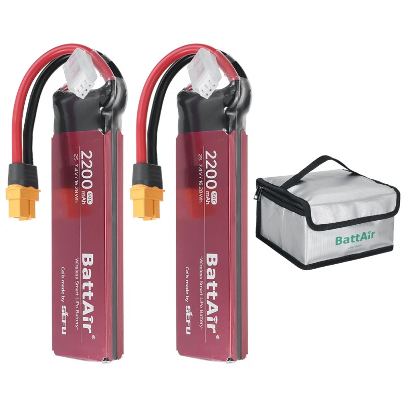 ISDT BattAir toisen sukupolven 7 4V 2200mAh 50C 2S älykäs LiPo akku langattomalla sovellusohjauksella XT60
