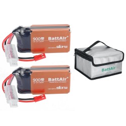 ISDT BattAir 2 sukupolven 7 4V 900mAh 30C 2S älykäs LiPo akku sovellusohjauksella JST liittimellä