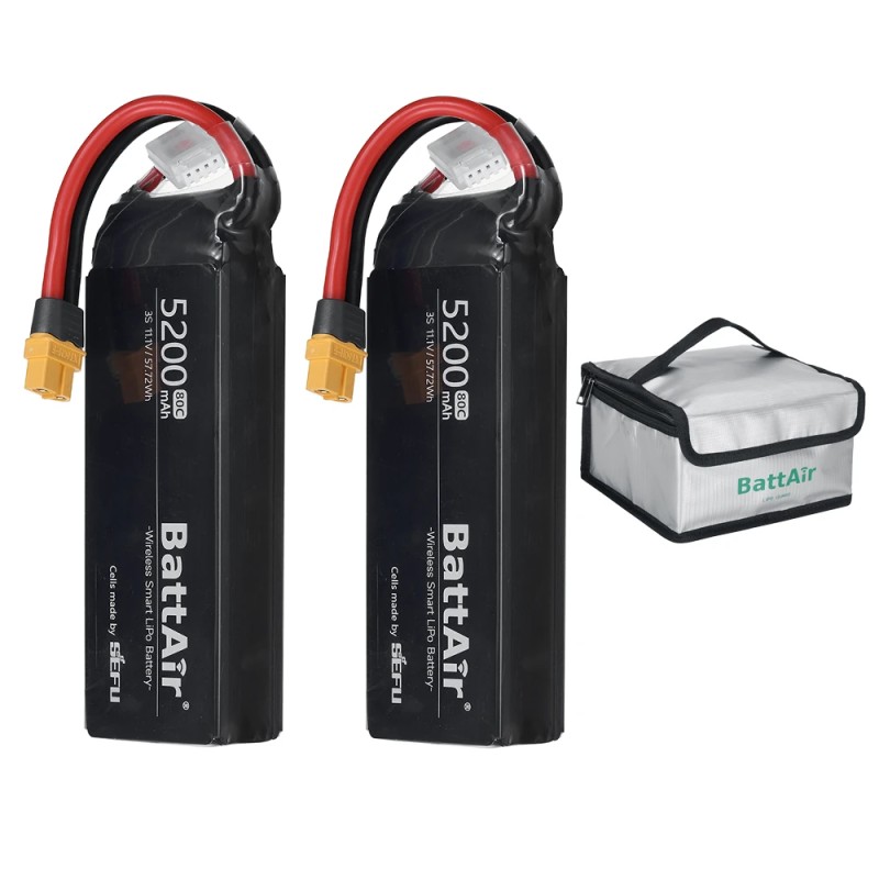 ISDT BattAir toisen sukupolven 11 1V 5200mAh 80C 3S älykäs lipoakku XT60 sovellusohjaus