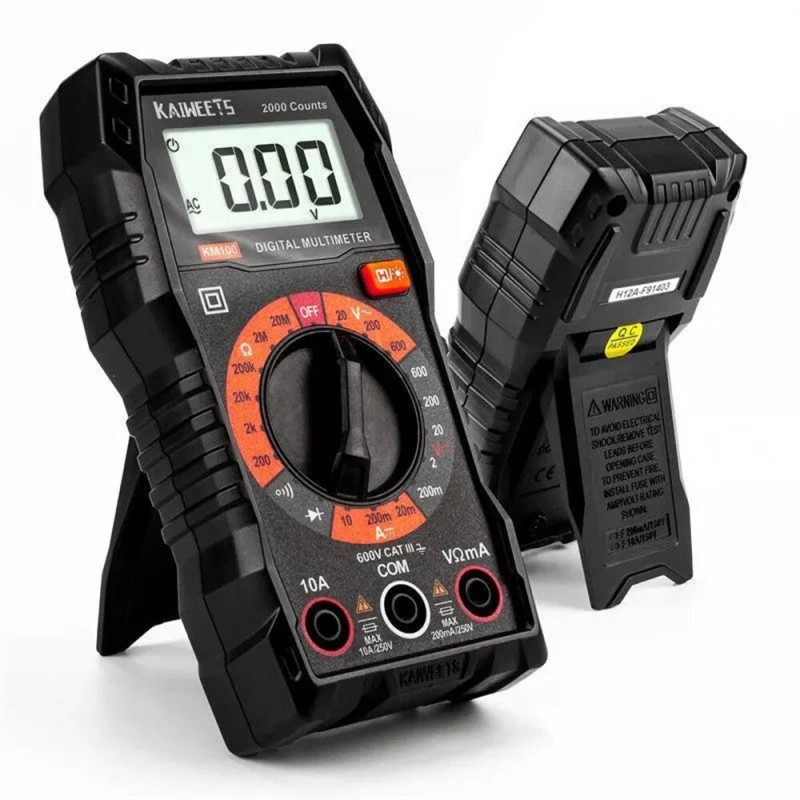 KAIWEETS KM100 digitaalinen yleismittari vaihto ja tasajännite tasavirta resistanssi dioditesti turvallinen