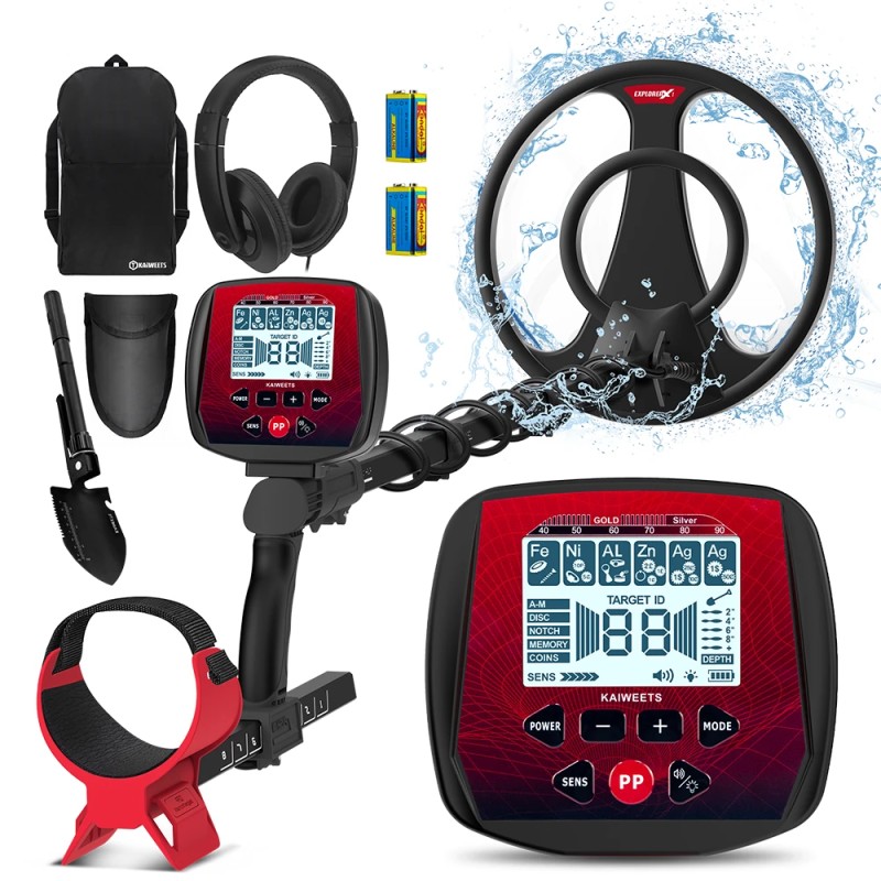 KAIWEETS EXPLORER X ammattimainen metallinilmaisin kuusi tunnistustilaa IP68 vedenpitävä kela säädettävä varsi