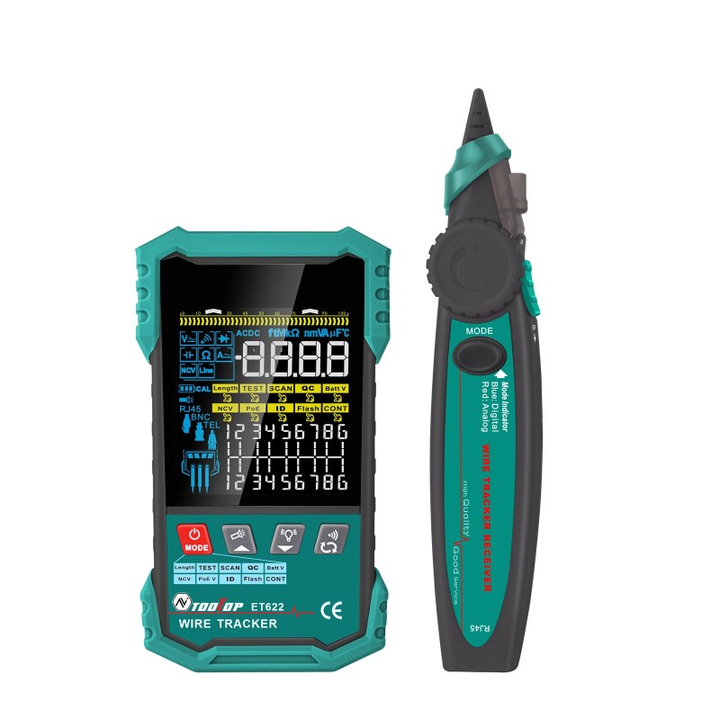 ET622 ET623 verkkokaapelitesteri ja yleismittari 6000 lukemainen värinäytöllä POE testaus NCV seuranta 400m mittaus