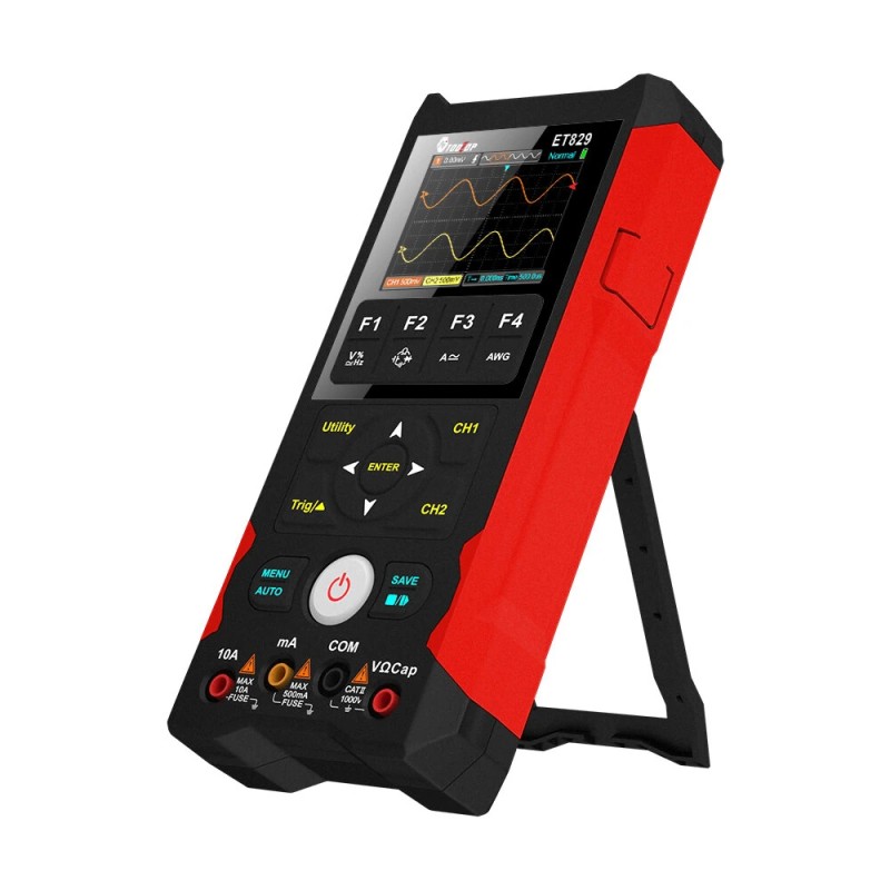 TOOLTOP ET829 OSC kolmitoiminen kannettava 80MHz kaksikanavainen oskilloskooppi tekoälyesikatselu