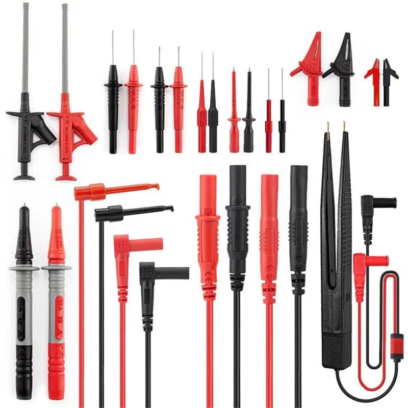 KAIWEETS KET05 pinottava vaihdettava yleismittarin johtosarja 23 osainen herkkä tarkka PVC eristys 15A 600V