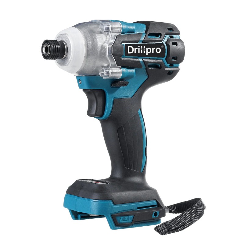 Drillpro harjaton iskuporakone ja sähköruuvinväännin 520 newtonmetriä sopii 18 voltin akuille portaattomalla nopeudensäätimellä