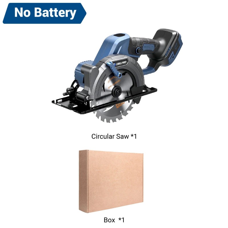 Drillpro harjaton langaton pyörösaha 2200 W 6800 kierrosta minuutissa 51 mm leikkaussyvyys 22 V akulle