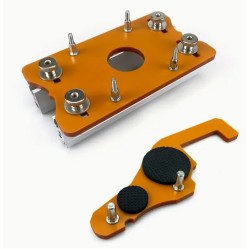 Sopii 65 mm trimmauskoneille kaksitoiminen uritettu alumiinikiinnike piilokiinnikkeille asteikolla