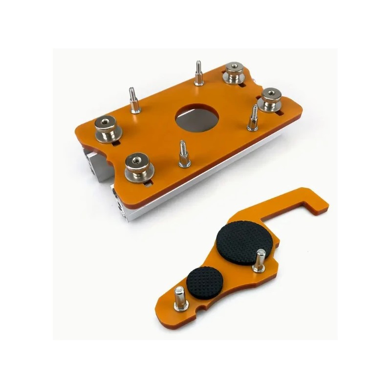 Sopii 65 mm trimmauskoneille kaksitoiminen uritettu alumiinikiinnike piilokiinnikkeille asteikolla