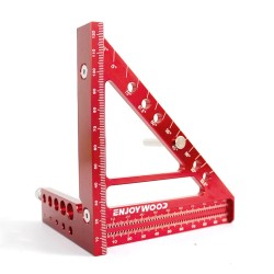 ENJOYWOOD 5 tuumainen kolmiulotteinen kulmamittari 22 5 90 asteen reiänpaikannus alumiini t mallinen merkkaustyökalu