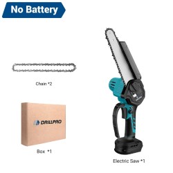 Drillpro 8 tuumainen harjaton akkuketjusaha nopealeikkuinen puuntyöstö puutarhakarsinta sopii Makita 18V akulle
