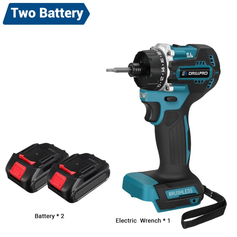 Drillpro 20 1 vaihteinen harjaton sähköruuvimeisseli 1000W korkea vääntömomentti 18V Makita yhteensopiva