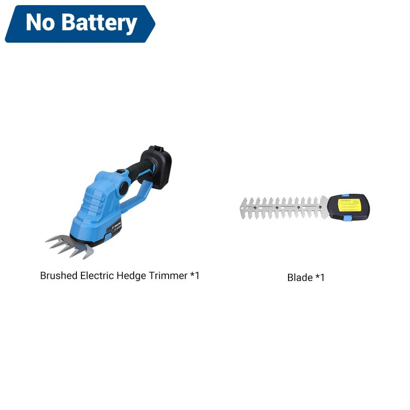 Drillpro sähköinen pensasleikkuri ja ruohotrimmeri 1200 iskua minuutissa harjamoottorilla Makita yhteensopiva 21 V akku
