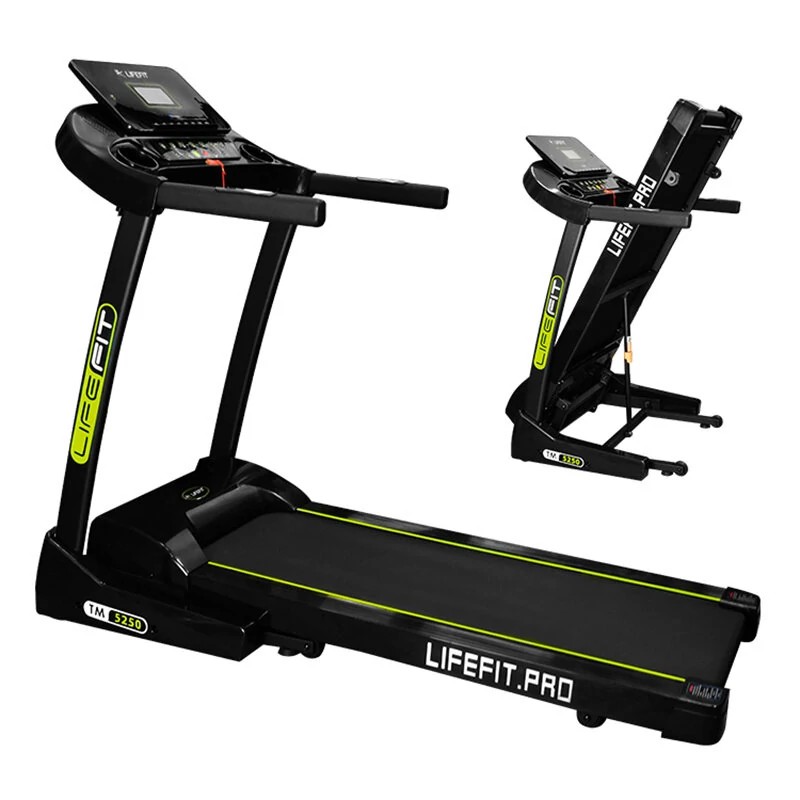 LIFEFIT TM5250 taittuva juoksumatto 3hv enimmäisnopeus 17km h 120kg maksimikantavuus bluetooth yhteys led näyttö kotikuntoiluun