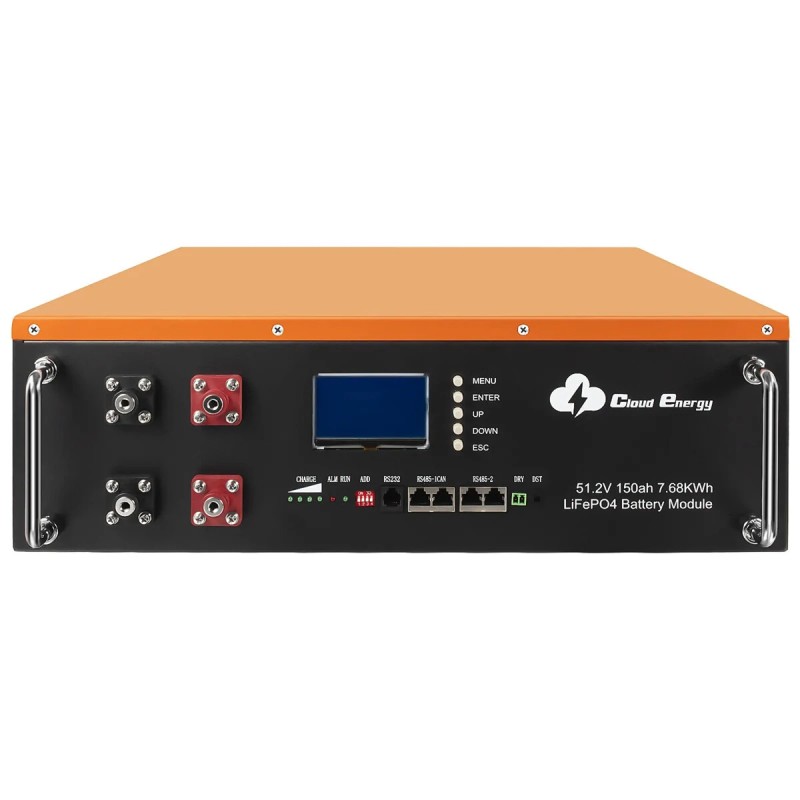 Cloudenergy 48V 150Ah LiFePO4 akku 7 68 kWh kotivarastoon sisäänrakennettu akunhallintajärjestelmä LED näyttö CL48 150A