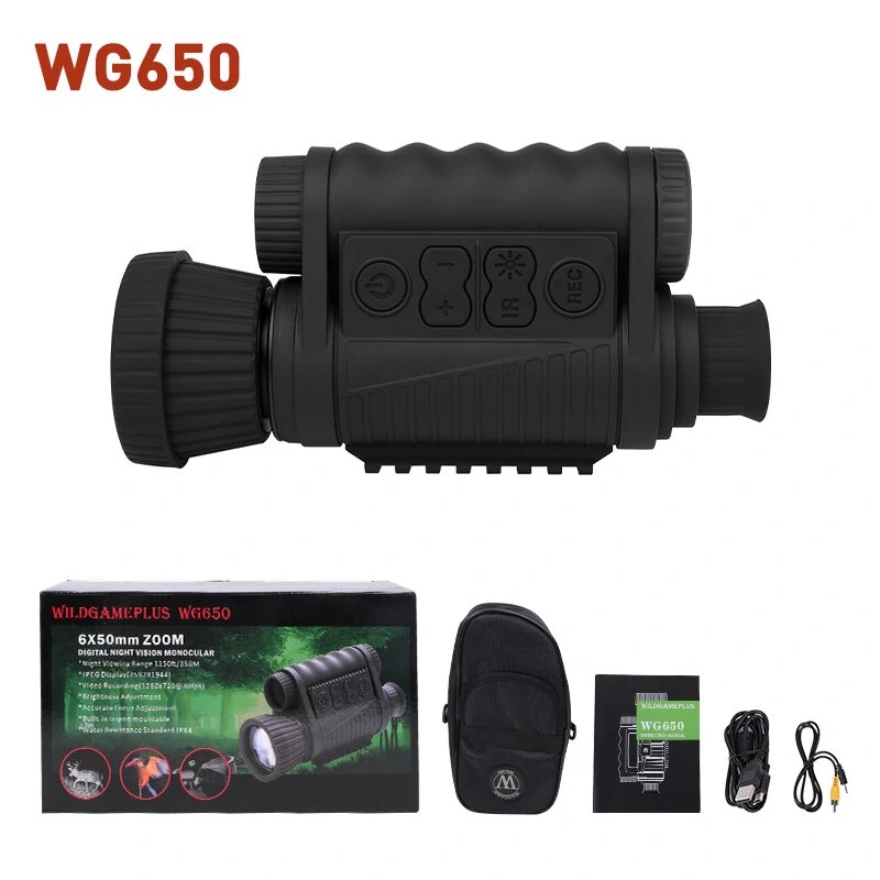 WG650 WG650Pro yönäkökiikari wifi sovelluksella infrapunalla 300m kantama 1280x720 teräväpiirto 6 kertainen optinen zoom