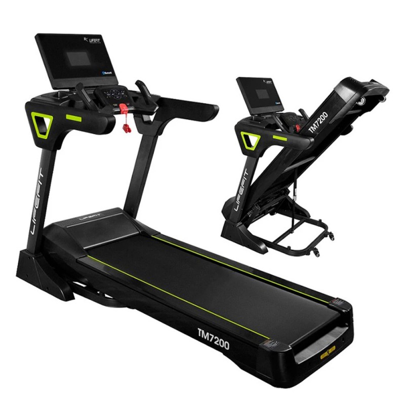 LIFEFIT TM7200 kotikäyttöön taitettava juoksumatto tehokas moottori 1 20 km h bluetooth yhteys sykemittaus 180 kg kantavuus