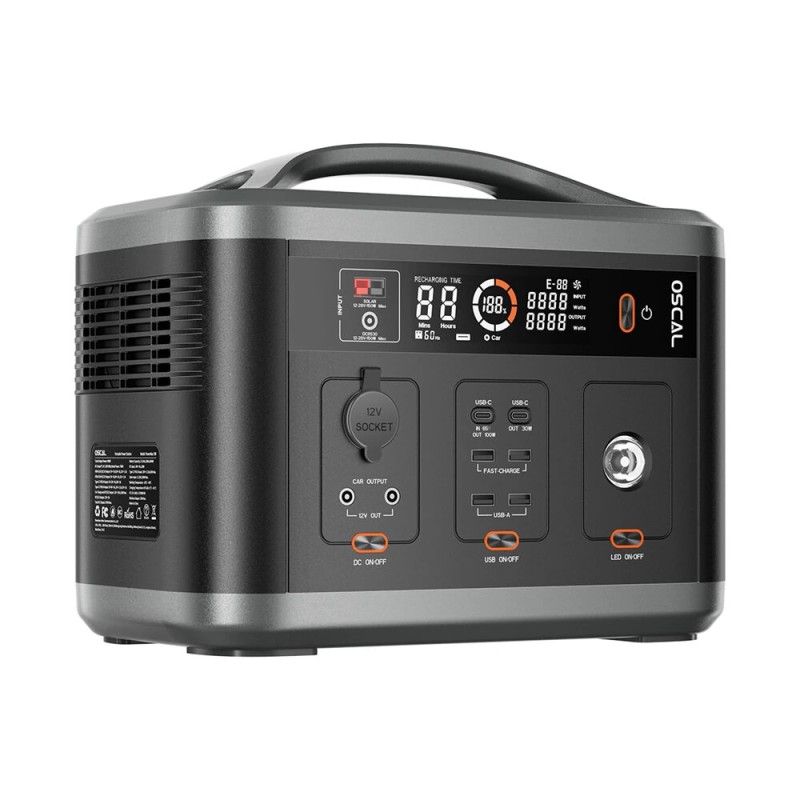 Blackview OSCAL PowerMax 666Wh kannettava varavirtalähde 700W LiFePO4 langaton lataus led taskulamppu yli 800 sykliä