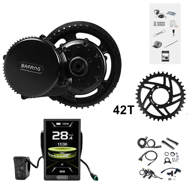 BAFANG BBS02B 48V 500W keskimoottorisarja C010 näytöllä ja 36 42 46 52T ketjupyörällä