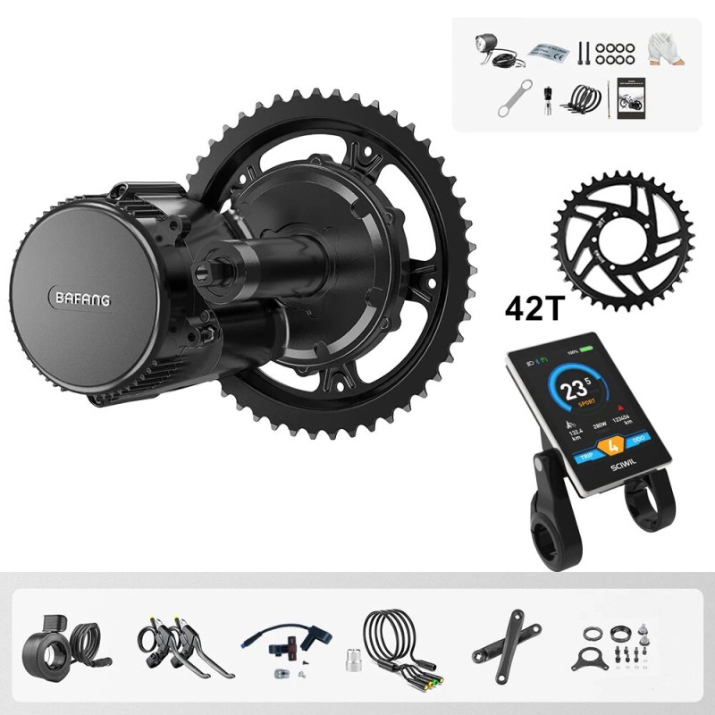 BAFANG BBS01B 36V 250W keskiömoottorin muunnossarja VD61 näyttö ja ketjupyörä