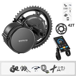 Bafang BBS01B 36V 350W keskimoottorimuuntosarja VD61 näytöllä ja 36 42 44 52T ketjupyörällä