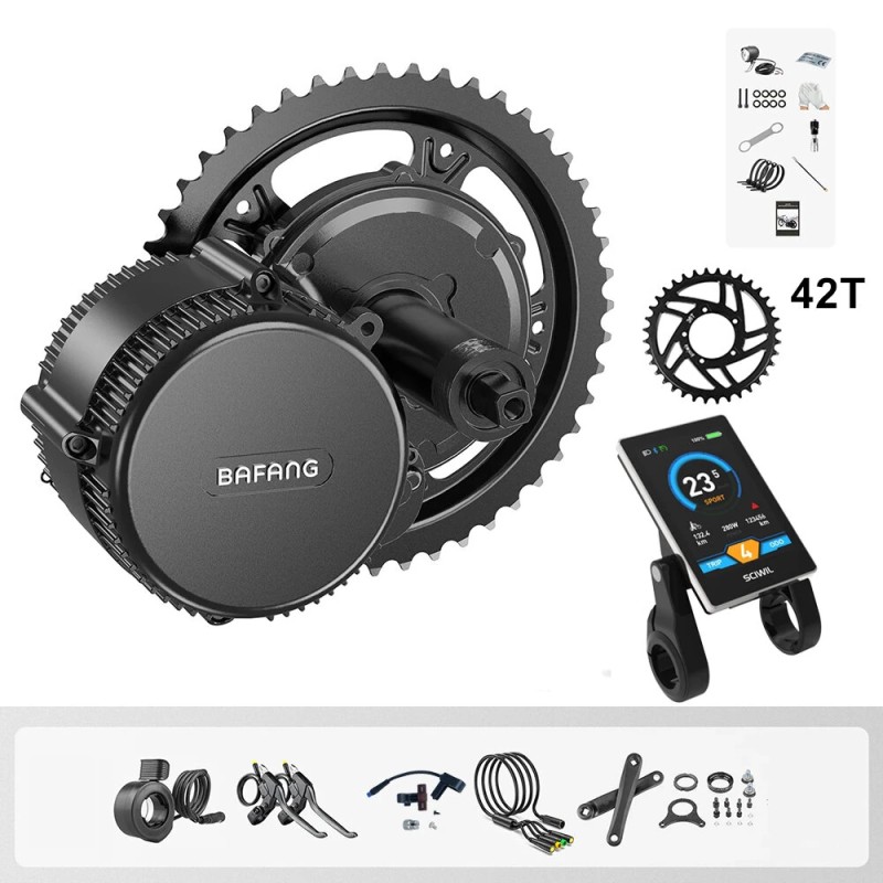 Bafang BBS01B 36V 350W keskimoottorimuuntosarja VD61 näytöllä ja 36 42 44 52T ketjupyörällä