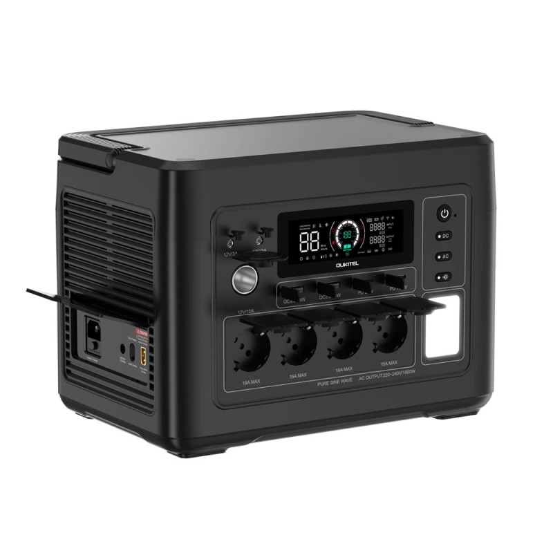 OUKITEL P1500 Plus kannettava varavirtalähde 1536Wh 1800W LiFePO4 älykäs sovellusohjaus