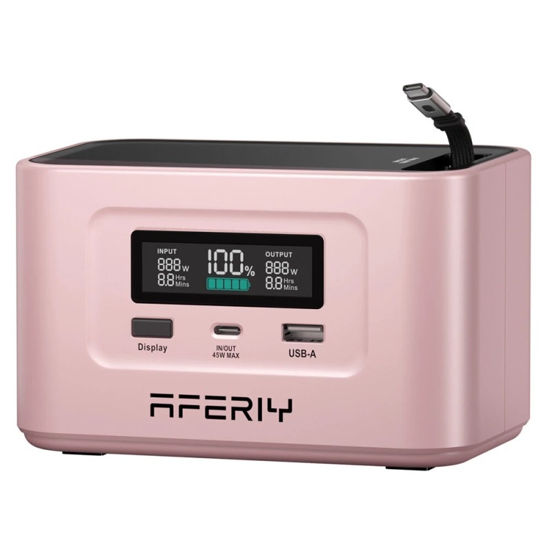 AFERIY Nano100 kannettava virtalähde 99 2Wh LiFePO4 kenno 100W USB C pikalataus käsimatkatavaroihin sallittu
