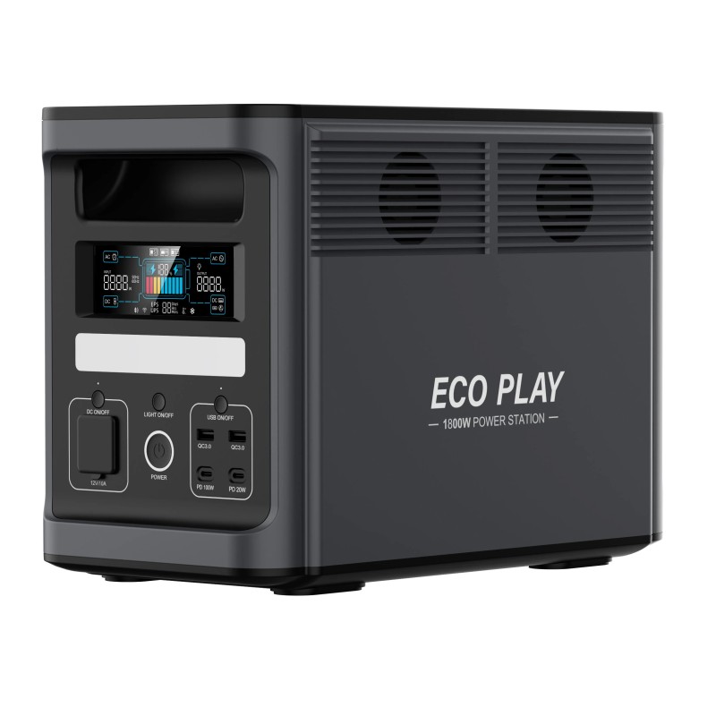 ECOPLAY N078 kannettava 1800W akkupankki 1536Wh laajennettava varavirtalähde puhdas siniaalto