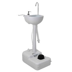 CALTER 19L kannettava ulkopesuallas jalustalla pyyhetelineellä ja jalkapumpulla