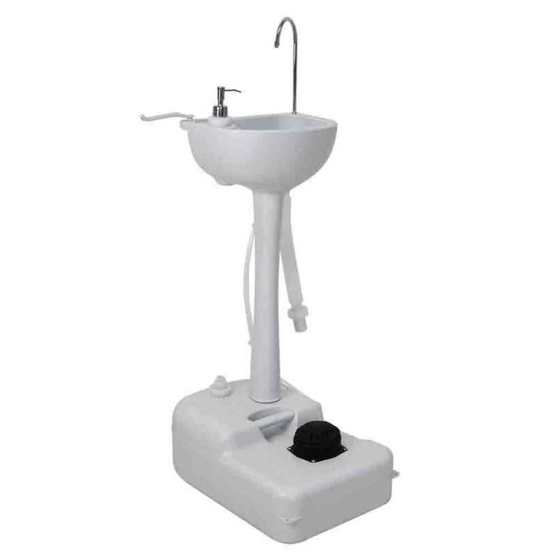 CALTER 19L kannettava ulkopesuallas jalustalla pyyhetelineellä ja jalkapumpulla