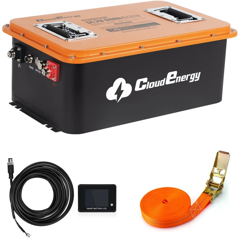 Cloudenergy LiFePO4 akku golfautoihin ja aurinkovarastoon 51 2V 60 100 105Ah 200A BMS
