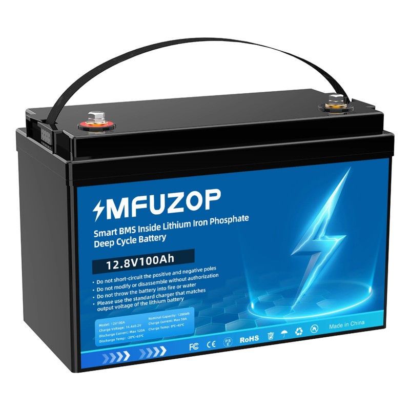 MFUZOP 12V LiFePO4 akku 100Ah 200Ah 300Ah suuri kapasiteetti BMS pitkäikäinen aurinkokäyttöön
