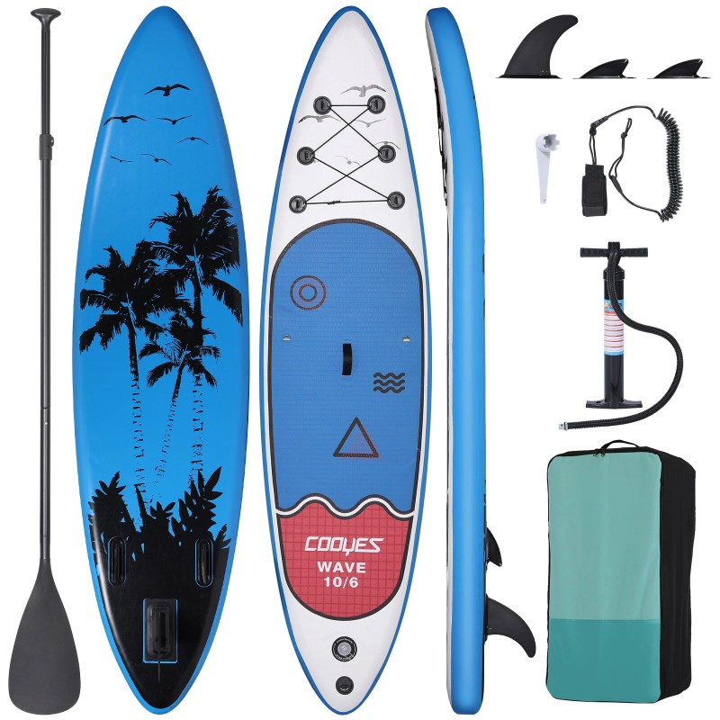 WaveRite ilmatäytteinen sup lauta 320x80x15 cm täydellinen setti mela pumppu turvahihna matkalaukku aikuisille