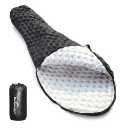 Kamperbox kuplailma 2 ultrakevyt kolmikauden makuupussi 90 ankanuntuvaa 1kg pakattava