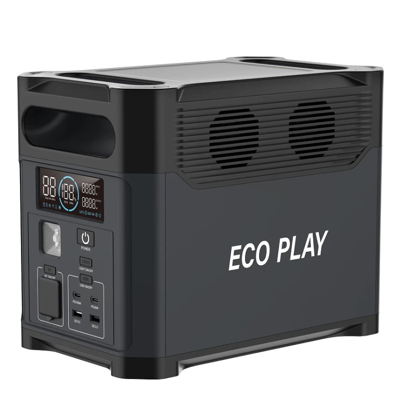 ECOPLAY virtalähde 1024Wh LiFePO4 akku 1200W aurinkogeneraattori retkeily latausasema