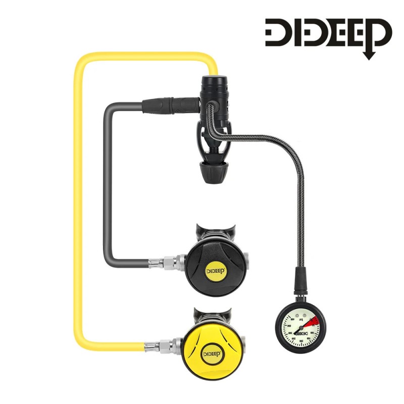 DIDEEP ensisijainen paineenalennussäädin ja varasäädin täydellinen sukellussarja painemittarilla
