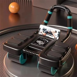 Bominfit nelipyöräinen automaattinen palautuva vatsapyörä kuusi kyynärtukea älyjarrut puhelinteline