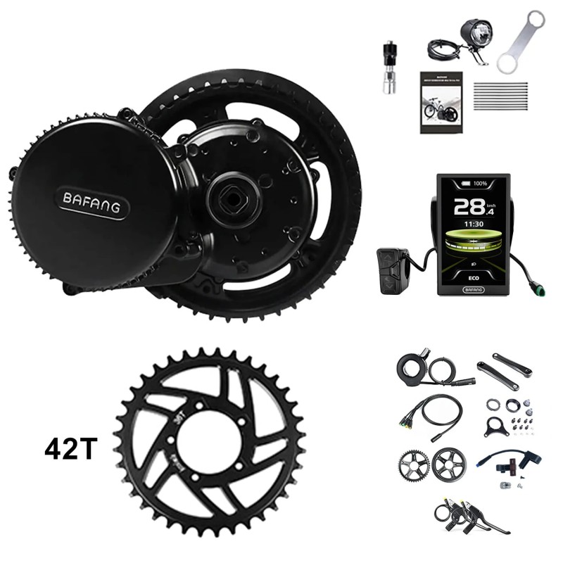 BAFANG BBS02B 36V 500W keskiömoottorisarja C010 näytöllä ja 36 42 44 52T ketjupyörillä