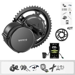 BAFANG BBS01B 36V 350W sähköpyörän muuntosarja C010 näyttö 36 42 44 52T ketjupyörällä
