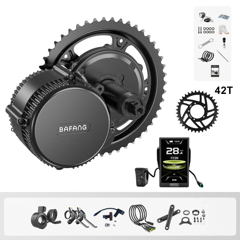 BAFANG BBS01B 36V 350W sähköpyörän muuntosarja C010 näyttö 36 42 44 52T ketjupyörällä