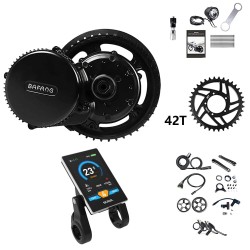 BAFANG BBS02B 36V 500W keskimoottorimuunnossarja VD61 näytöllä ja 36 42 44 52T ketjupyörällä