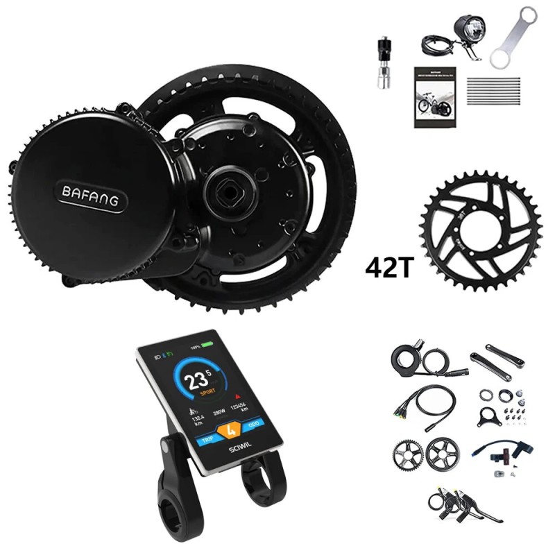 BAFANG BBS02B 36V 500W keskimoottorimuunnossarja VD61 näytöllä ja 36 42 44 52T ketjupyörällä