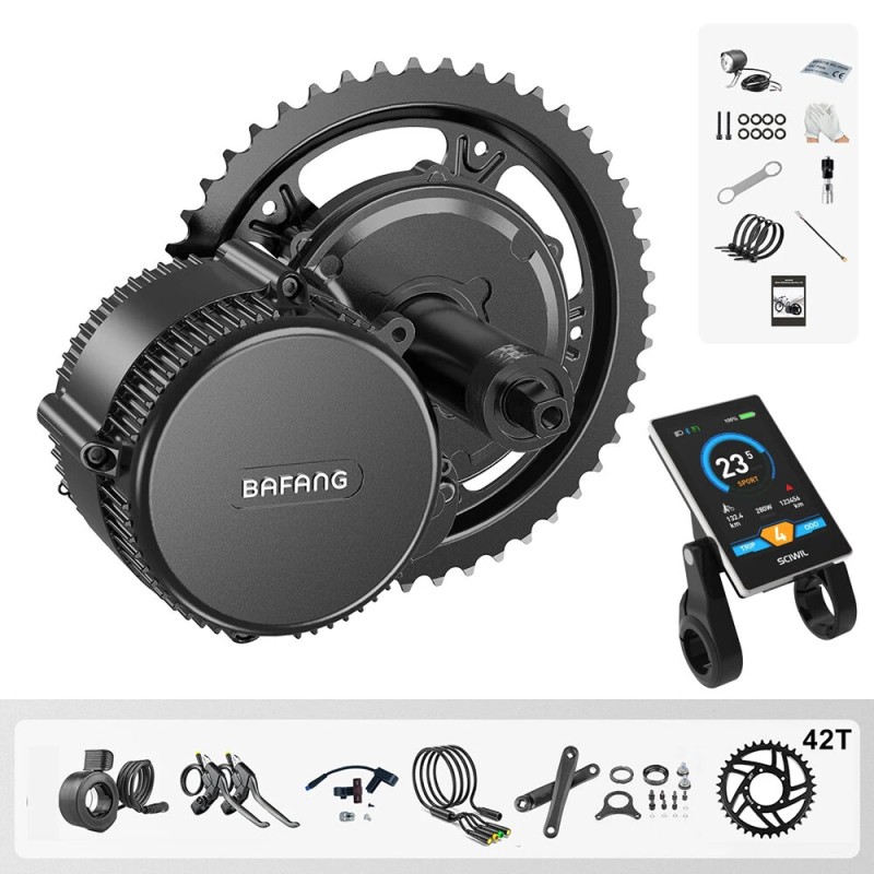 BAFANG BBS02B 48V 750W keskimoottorin muuntosarja VD61 näyttö ketjupyörä 36 42 44 52T