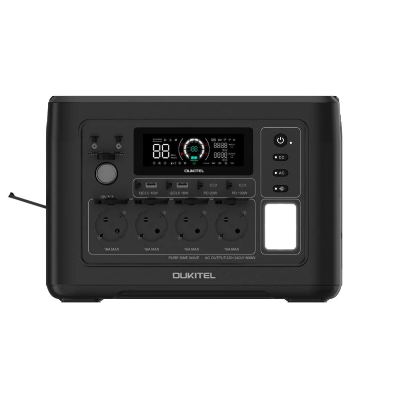 Oukitel P1000 Plus 1800W 1024Wh kannettava varavirtalähde LiFePO4 akku 45 minuutin pikalataus