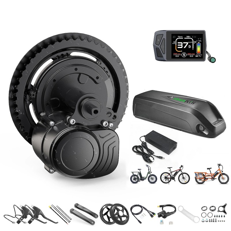 HANIWINNER HA193 48V 13Ah akku ja TongSheng TSDZ2B 48V 500W keskimoottori EKD01 näyttö