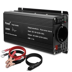 Lvyuan autoinvertteri 12V 220V 800W 2200W huippu Foval EU pistoke puhdas siniaalto LED näyttö