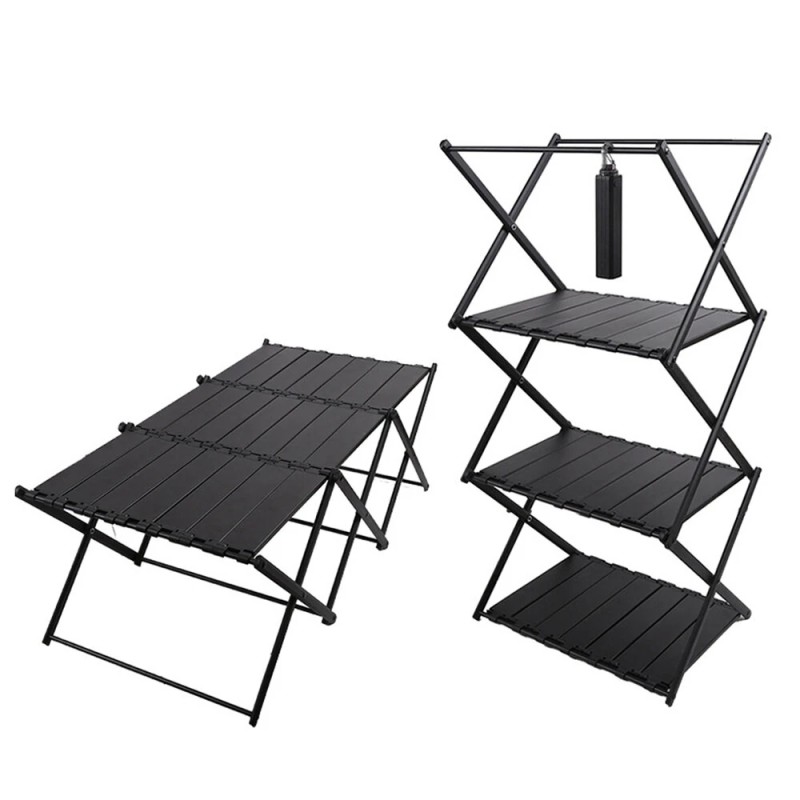 IPRee ultrakevyt kaksitoiminen taitettava ulkokäyttöön tarkoitettu monikerroksinen säilytyspöytä